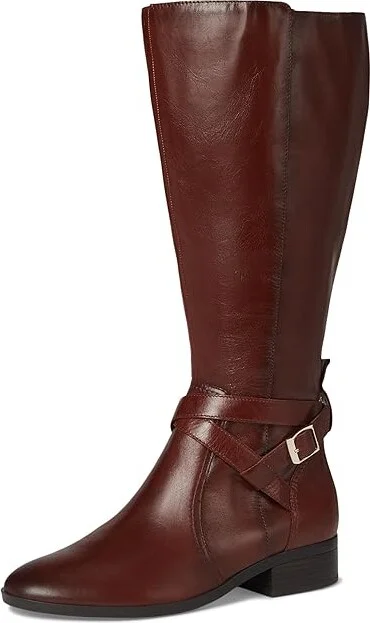 Naturalizer Rena2 Extra Wide Calf Boots Women's Boots Deep Saddle Brown Leather : 10 W (C), Leather/Textile - Image 5