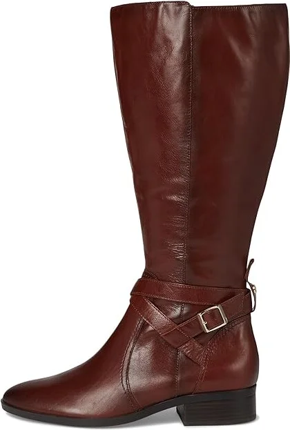 Naturalizer Rena2 Extra Wide Calf Boots Women's Boots Deep Saddle Brown Leather : 10 W (C), Leather/Textile - Image 6