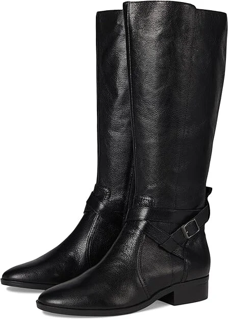 Naturalizer Rena2 Wide Calf Boots Women's Boots Black Leather : 12 WW (E)