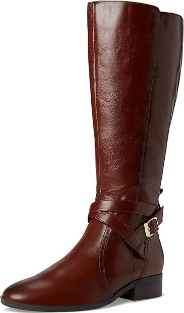 Naturalizer Rena2 Wide Calf Boots Women's Boots Deep Saddle Brown Leather : 11 WW (E) - Image 5