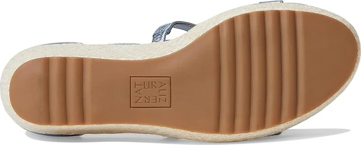 Naturalizer Serena Ankle Straps Women's Sandals Light Blue Metallic Leather : 7 W (C), Rubber/Synthetic - Image 3