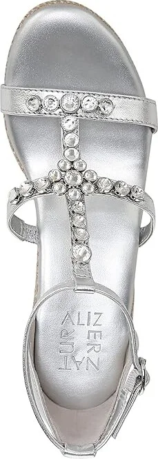 Naturalizer Serena Ankle Straps Women's Sandals Silver Leather : 10.5 M (B), Rubber/Synthetic - Image 2