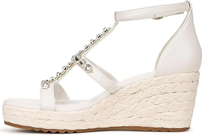Naturalizer Serena Ankle Straps Women's Sandals Warm White Leather : 10 M (B), Rubber/Synthetic - Image 6