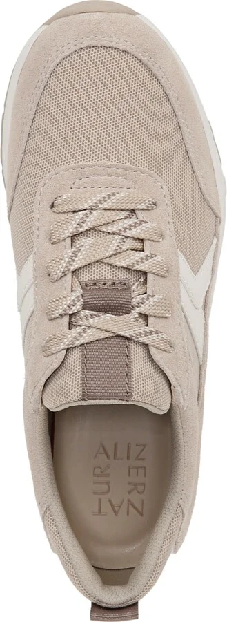 Naturalizer Shay-Jogger Lace Up Platform Sneakers - Warm White/Porcelain Mesh/Suede - Image 4