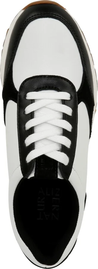Naturalizer Shay Lace Up Platform Sneakers - Warm White/Black Leather - Image 4