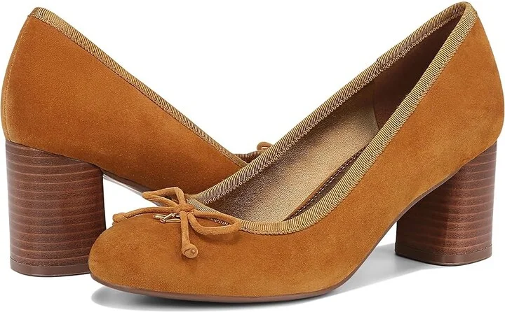 Naturalizer Sienna High Women's Heels Dark Saffron Yellow Suede : 11 M (B), Leather - Image 5