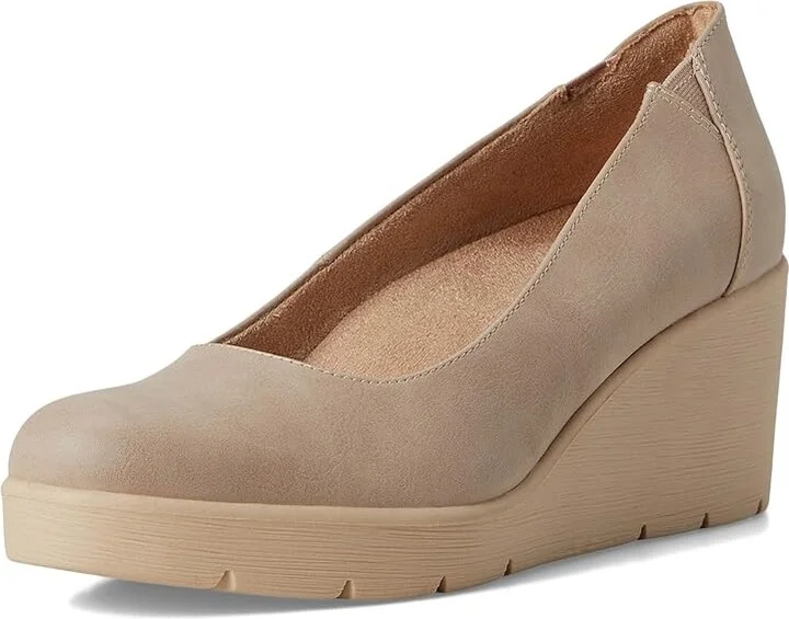 Naturalizer Soul Naturalizer About Time High Women's Heels Warm Taupe Tan Faux Leather : 9 W (C), Synthetic - Image 5