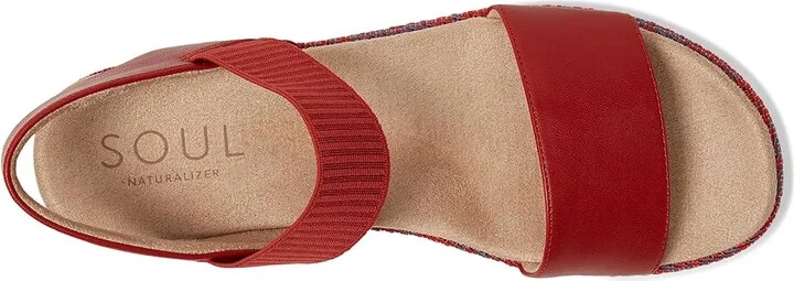 Naturalizer SOUL Naturalizer Diana Women's Wedge Shoes Red Clay Faux Leather : 8.5 W (C), Rubber - Image 2