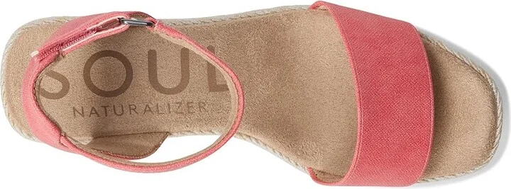 Naturalizer SOUL Naturalizer Gloria Women's Wedge Shoes Coral Fabric : 8 W (C), Rubber/Synthetic - Image 2