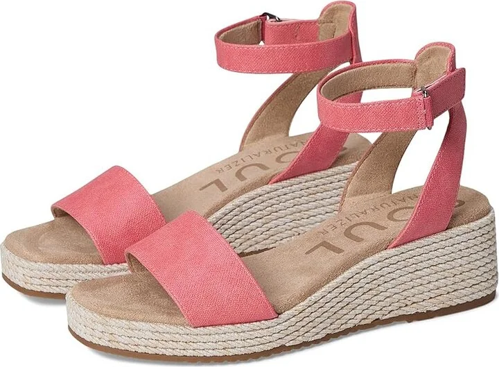 Naturalizer SOUL Naturalizer Gloria Women's Wedge Shoes Coral Fabric : 8 W (C), Rubber/Synthetic