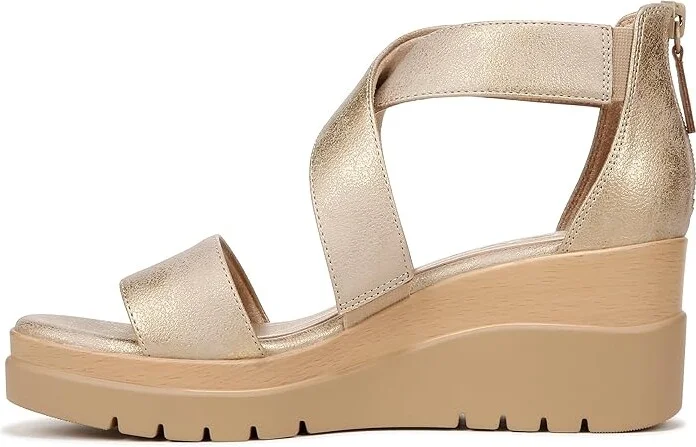 Naturalizer SOUL Naturalizer - Goodtimes Women's Sandals Gold Faux Leather : 10 M (B), Synthetic/Textile - Image 5