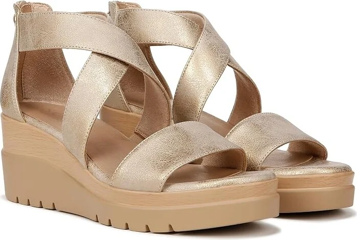 Naturalizer SOUL Naturalizer - Goodtimes Women's Sandals Gold Faux Leather : 10 M (B), Synthetic/Textile