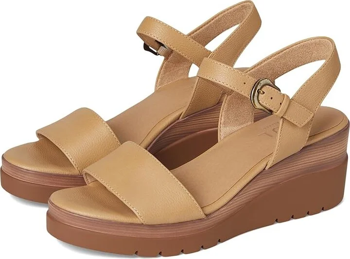 Naturalizer SOUL Naturalizer Graciela Women's Wedge Shoes Birch Tan Faux Leather : 10 W (C), Synthetic