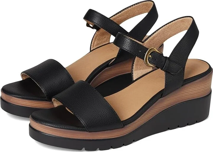 Naturalizer SOUL Naturalizer Graciela Women's Wedge Shoes Black Faux Leather : 9.5 M (B), Synthetic