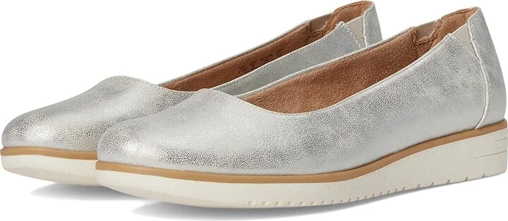 Naturalizer Soul Naturalizer Idea Ballet Women's Shoes Silver Faux Leather : 7 W (C), Synthetic