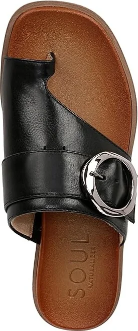 Naturalizer SOUL Naturalizer - Joanie Thongs Women's Sandals Black Faux Leather : 6.5 M (B), Rubber - Image 2