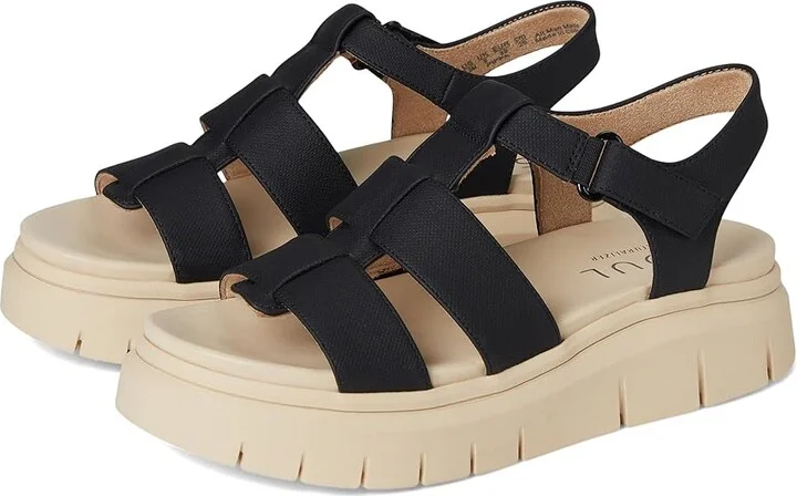 Naturalizer SOUL Naturalizer Pippa Women's Wedge Shoes Black Faux Leather : 7 M (B), Synthetic
