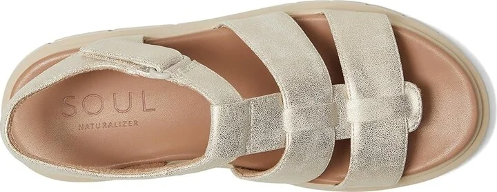 Naturalizer SOUL Naturalizer Pippa Women's Wedge Shoes Gold Faux Leather : 10 M (B), Synthetic - Image 2