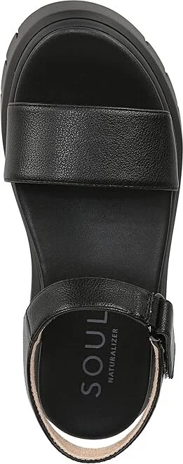 Naturalizer SOUL Naturalizer - Poppi Ankle Strap Platform Flat Sandal Women's Sandals Black Faux Leather : 10 M (B) - Image 2