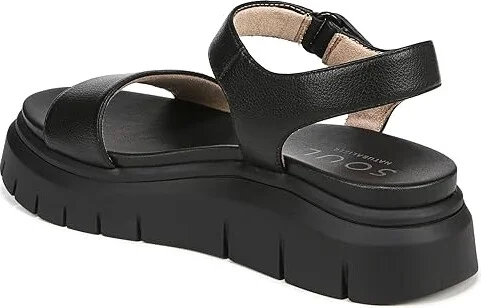 Naturalizer SOUL Naturalizer - Poppi Ankle Strap Platform Flat Sandal Women's Sandals Black Faux Leather : 10 M (B) - Image 4