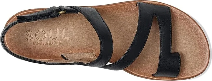Naturalizer SOUL Naturalizer - Shakina Women's Sandals Black Faux Leather : 6 W (C), Synthetic - Image 2