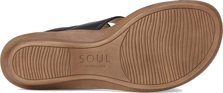 Naturalizer SOUL Naturalizer - Shakina Women's Sandals Black Faux Leather : 6 W (C), Synthetic - Image 3