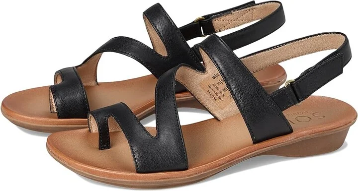 Naturalizer SOUL Naturalizer - Shakina Women's Sandals Black Faux Leather : 6 W (C), Synthetic