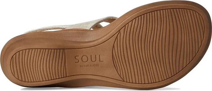 Naturalizer SOUL Naturalizer Shakina Women's Wedge Shoes Gold Faux Leather : 7.5 M (B), Synthetic - Image 3