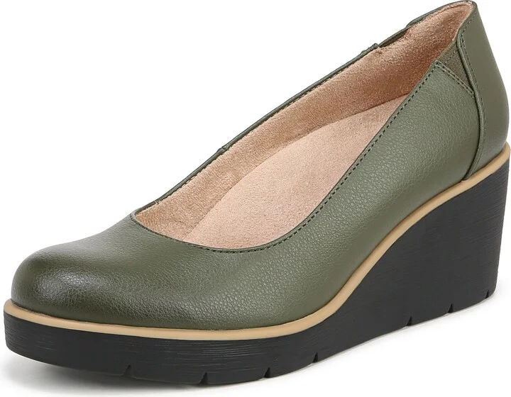 Naturalizer Soul Womens About Time Wedge Casual Shoe Winter Moss Green 8 M