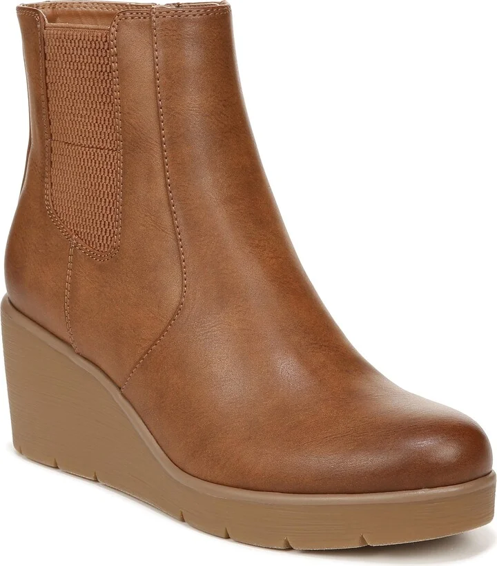 Naturalizer SOUL Womens Apollo Wedge Ankle Bootie Toffee Brown Smooth 11 W