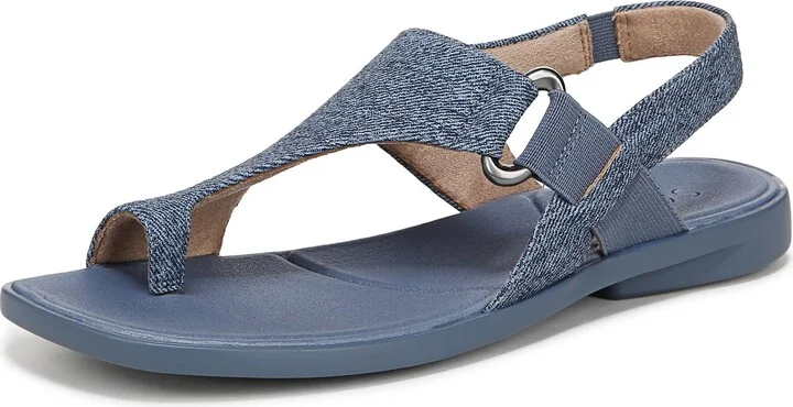 Naturalizer SOUL Women's Freya Flat Sandal Denim Blue 6 W