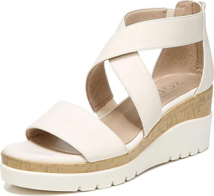 Naturalizer SOUL Women's Goodtimes Wedge Sandal Porcelain 10 M