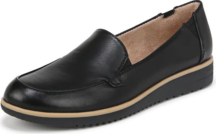 Naturalizer Soul Women's Idea-Moc Slip On Casual Loafer Loafer Black Textured 12 M