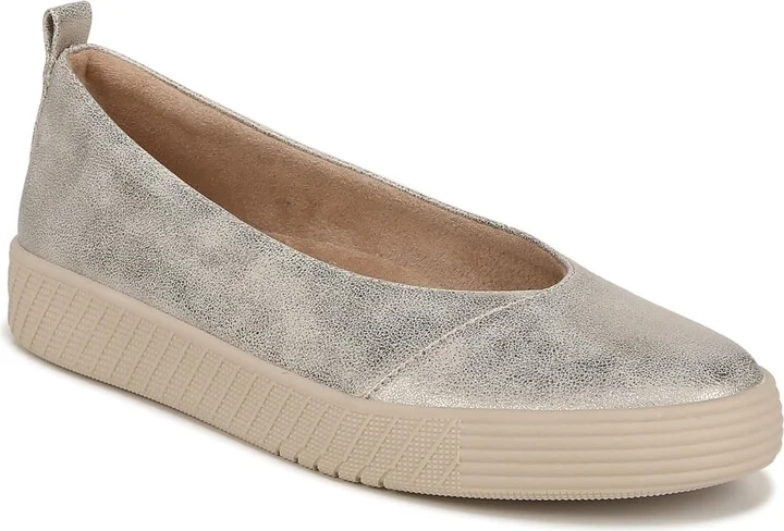 Naturalizer Soul Womens Neela Slip On Fashion Ballet Flat Sneaker Gold Metallic 8 W