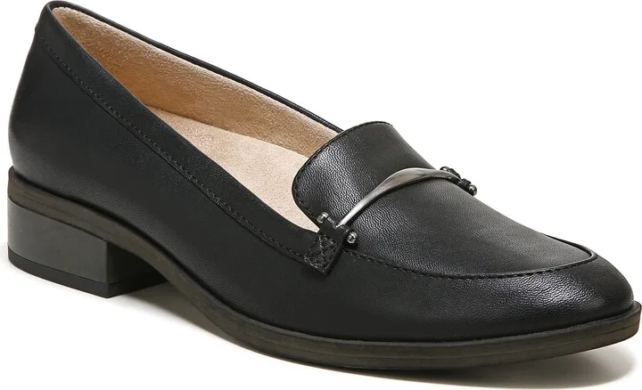Naturalizer Soul Womens Ridley Memory Foam Loafer Black Smooth 6 M