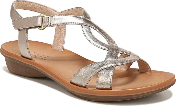 Naturalizer SOUL Womens Solo Flat Comfortable Sandal Warm Silver 10 W