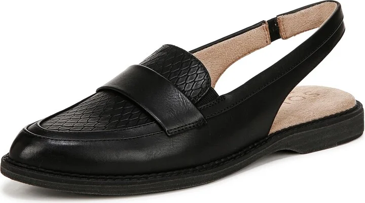 Naturalizer Soul Womens Yeah Slingback Casual Loafers Black Snake 6 M