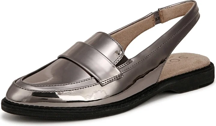 Naturalizer Soul Womens Yeah Slingback Casual Loafers Pewter Silver Metallic 8 M