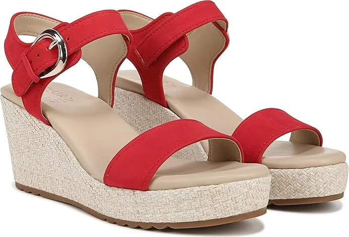 Naturalizer Stella Ankle Straps Women's Sandals Crantini Red Nubuck : 10.5 M (B), Leather/Rubber