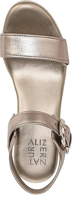 Naturalizer Stella Ankle Straps Women's Sandals Warm Silver Leather : 10.5 M (B), Leather/Rubber - Image 2