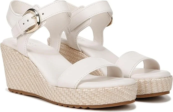 Naturalizer Stella Ankle Straps Women's Sandals Warm White Leather : 6.5 M (B), Leather/Rubber