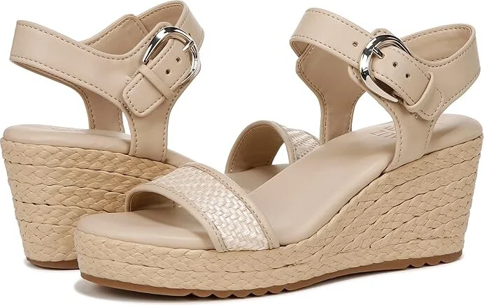 Naturalizer Stella2 Ankle Straps Women's Sandals Beige Fabric : 6.5 M (B)
