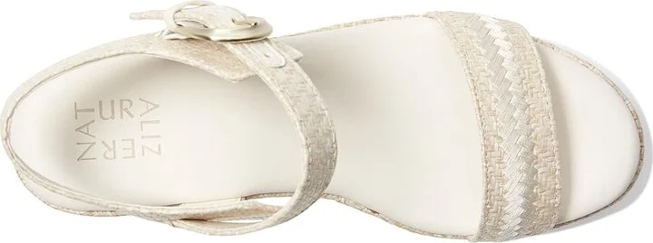 Naturalizer Stella4 Women's Wedge Shoes Eggshell Raffia : 7.5 M (B), Textile - Image 2