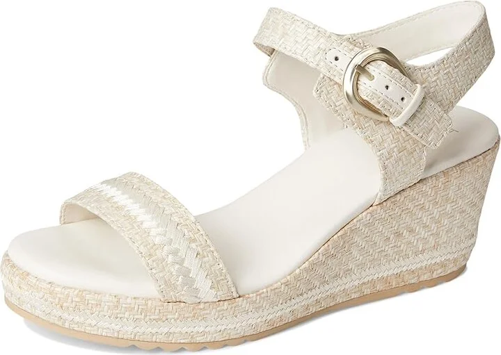 Naturalizer Stella4 Women's Wedge Shoes Eggshell Raffia : 7.5 M (B), Textile - Image 5
