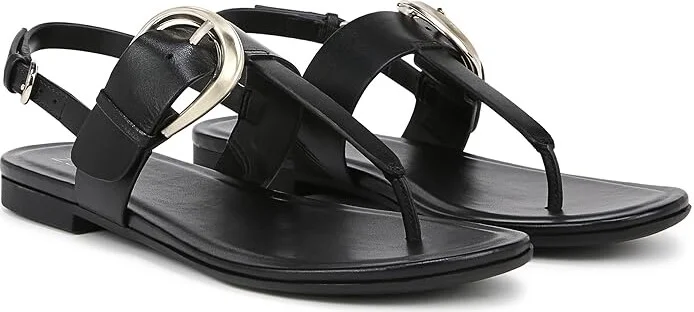 Naturalizer Taylor Slingbacks Women's Sandals Black Leather : 6 W (C), Leather/Rubber