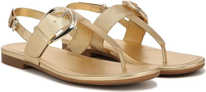 Naturalizer Taylor Slingbacks Women's Sandals Dark Gold Faux Leather : 6 W (C), Leather/Rubber
