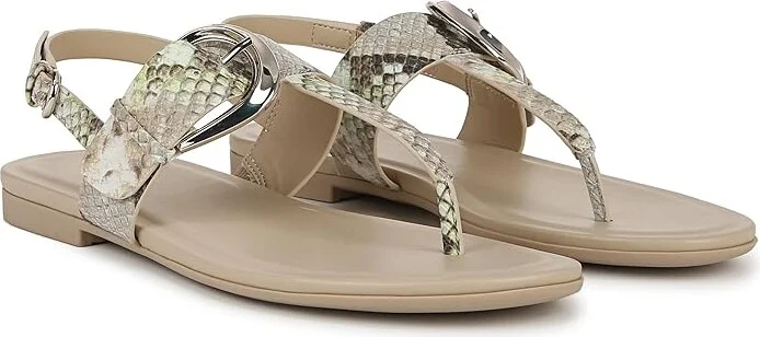 Naturalizer Taylor Slingbacks Women's Sandals Lime Faux Snake Leather : 6.5 W (C), Leather/Rubber
