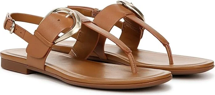 Naturalizer Taylor Slingbacks Women's Sandals Saddle Tan Leather : 6 W (C), Leather/Rubber