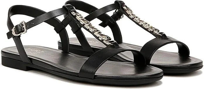 Naturalizer Teach Ankle Straps Women's Sandals Black Leather : 9.5 W (C), Leather/Rubber