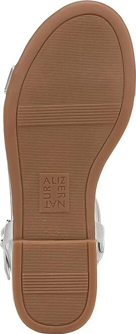 Naturalizer Teach Ankle Straps Women's Sandals Silver Leather : 5.5 M (B), Leather/Rubber - Image 3